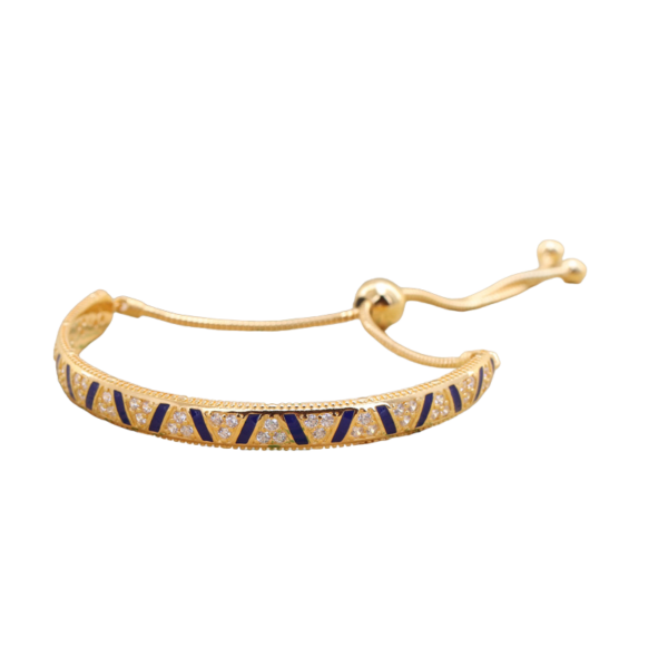 Ancient Egyptian Bracelet Gold Color Cupronickel Inlaid with Zircon