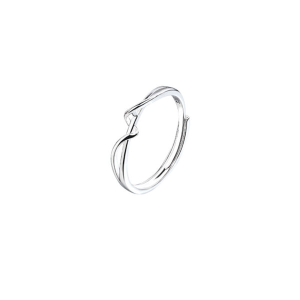 Knot silver adjustable ring