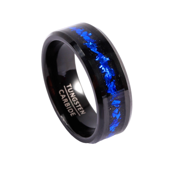 Carbide Tungsten Ring with Sapphire Blue
