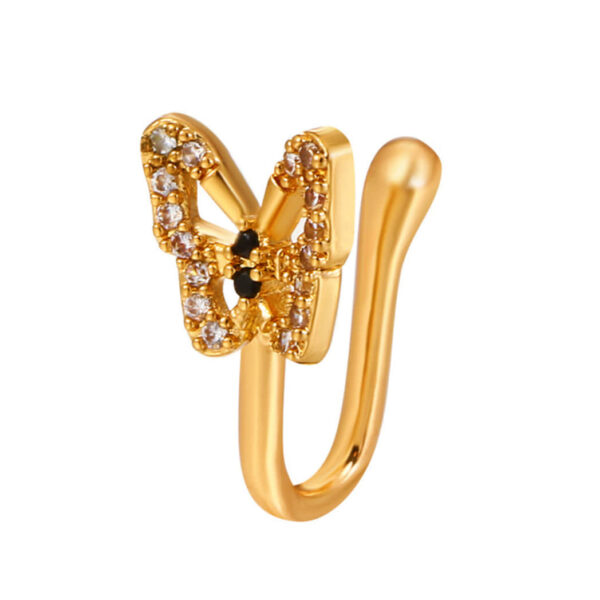 Butterfly Nose Ring Without Piercing Gold